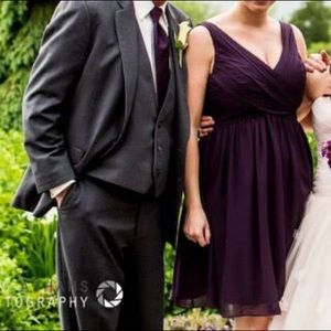 Bill Levkoff Plum Chiffon Dress